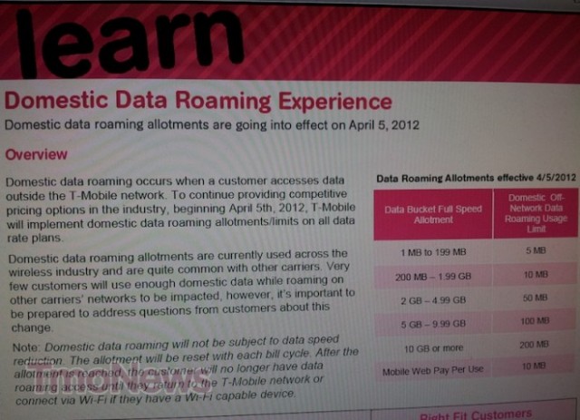 T-Mobile To Cap Domestic Roaming Data Allotment Starting April 5th