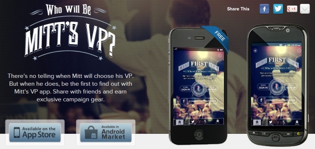 Be The First To Find Out Who Mitt Romney Chooses As VP With “Mitt’s VP” App