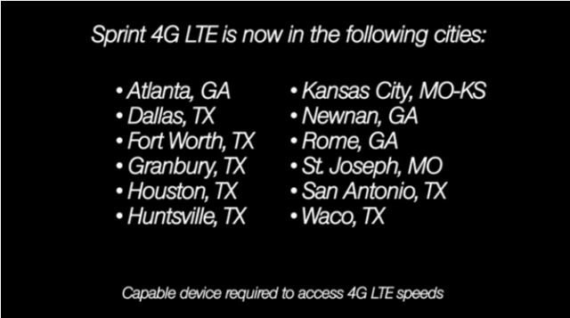 Sprint LTE Gets Official, Launches In 15 Cities Around The U.S.