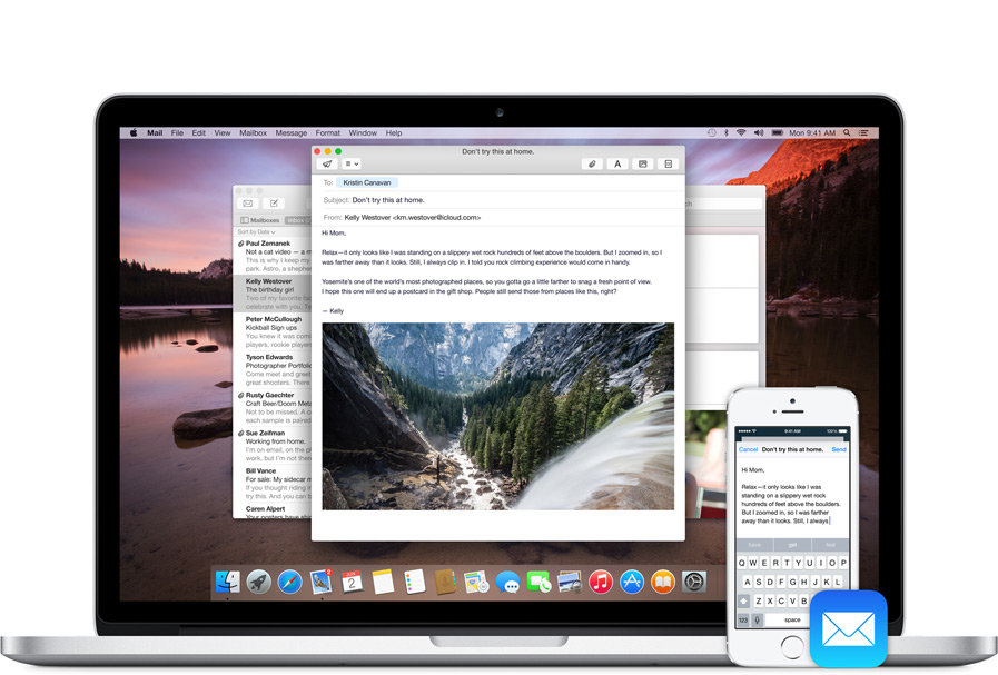 Handoff_gallery_mail Start composing an email on your iPhone, pick up where you left off on your Mac.