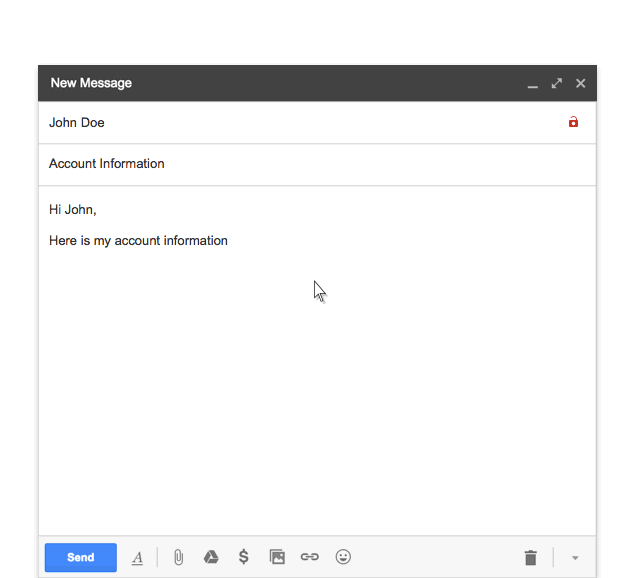 Unencrypted Message This is what an unencrypted email looks like. GIF: Google