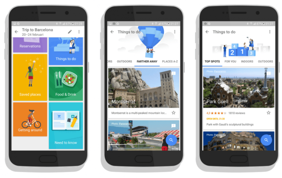 Google Trips on Android. Screenshots: AndroidWorld