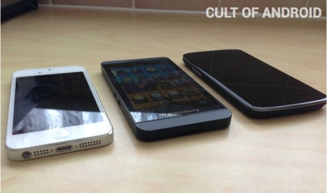 iPhone 5 vs. BlackBerry Z10 vs. Nexus 4