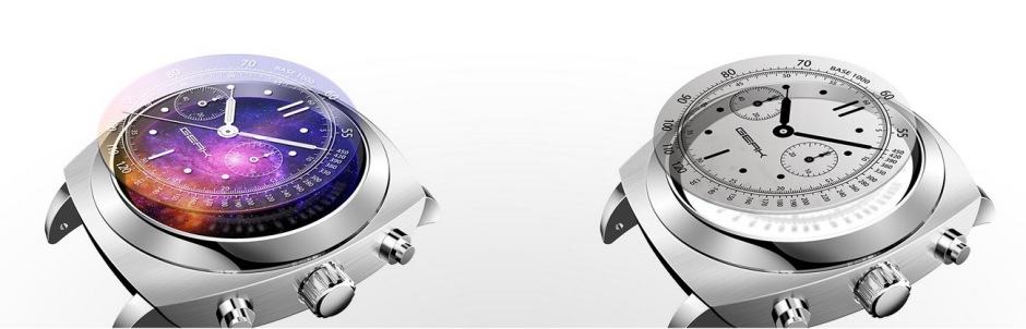 The Geak Watch 2's two displays. Image: Geak