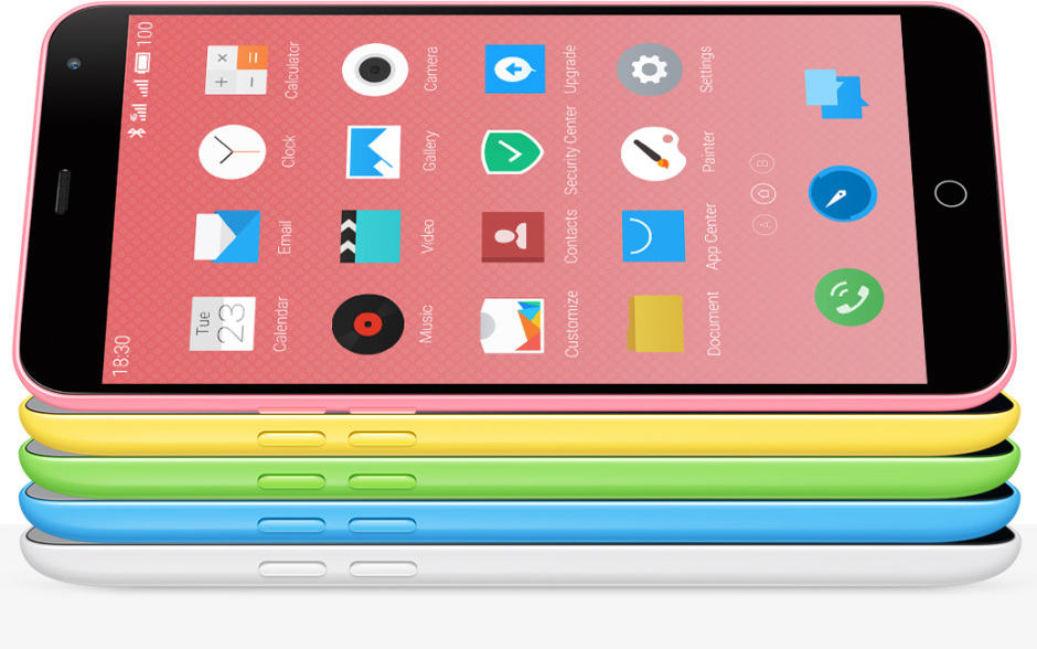 Soosiz The M1 Note even comes in the same colors as the iPhone 5c. Photo: Meizu