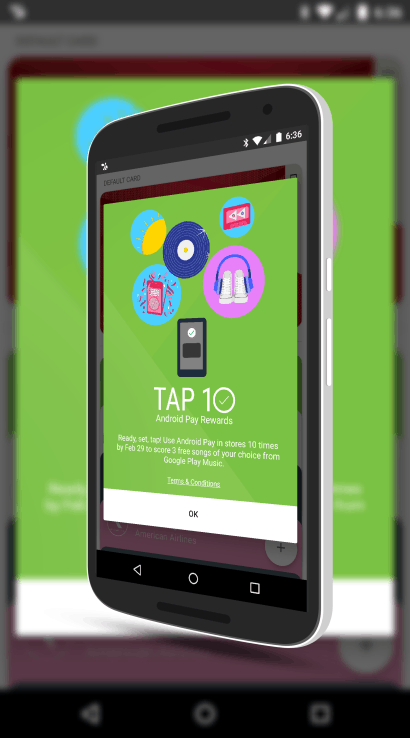Android pay tap 10 promotion Screenshot: Darrin Rich