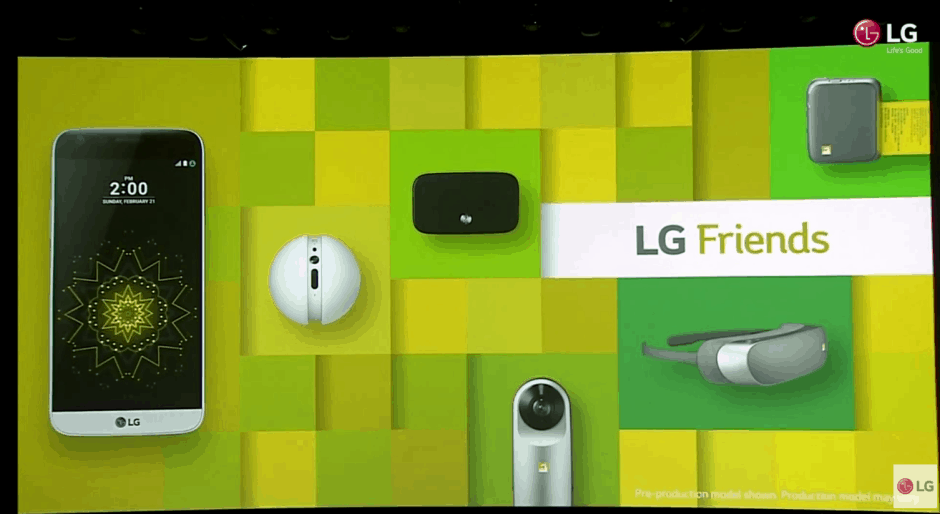 LG G5's 'Friends' add additional functionality. Photo: LG