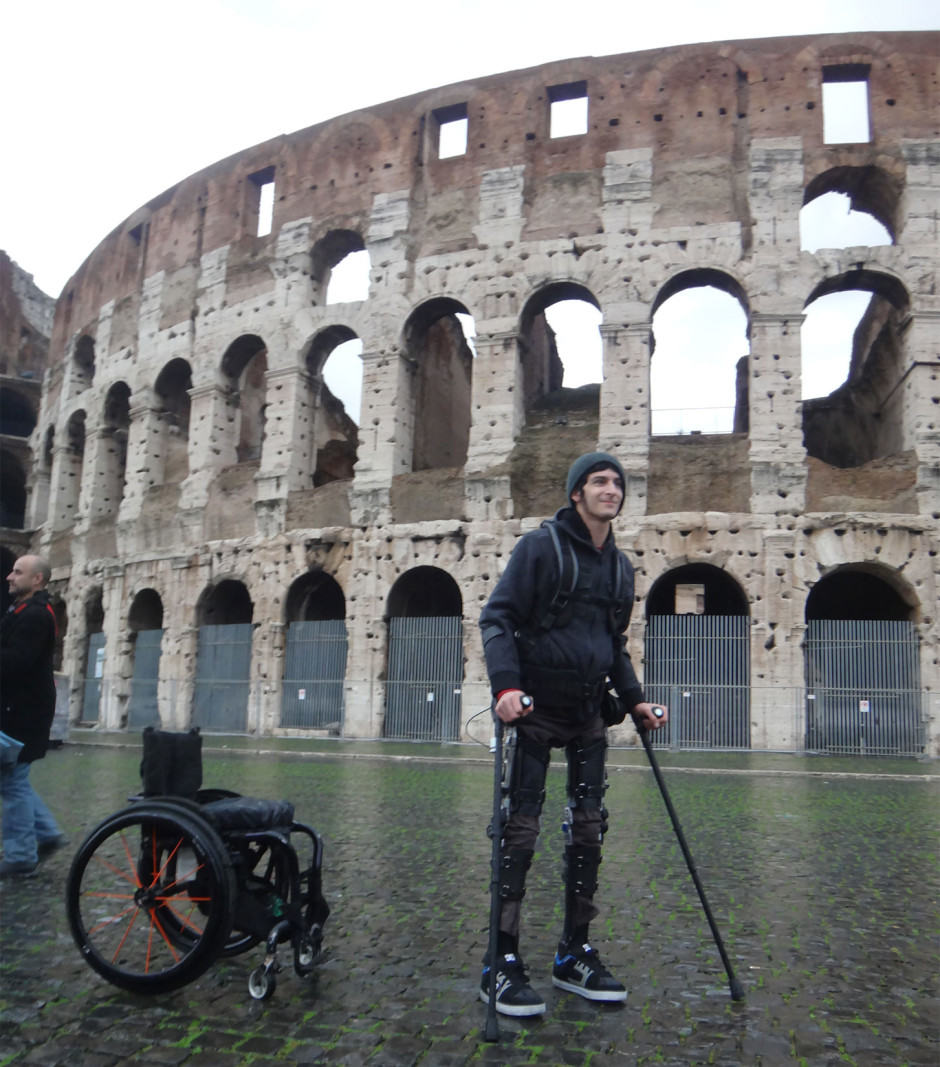Test pilot Sanchez takes in the sites of Rome before a conference. Photo: SuitX
