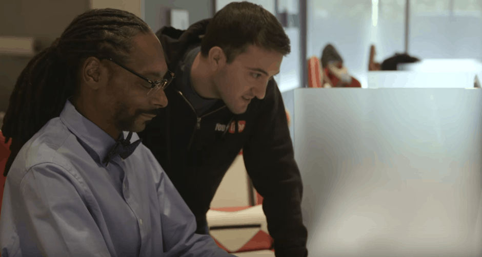 Snoop Dogg codes 940x502 That's Snoop Dogg... churning out code for YouTube. Photo: YouTube
